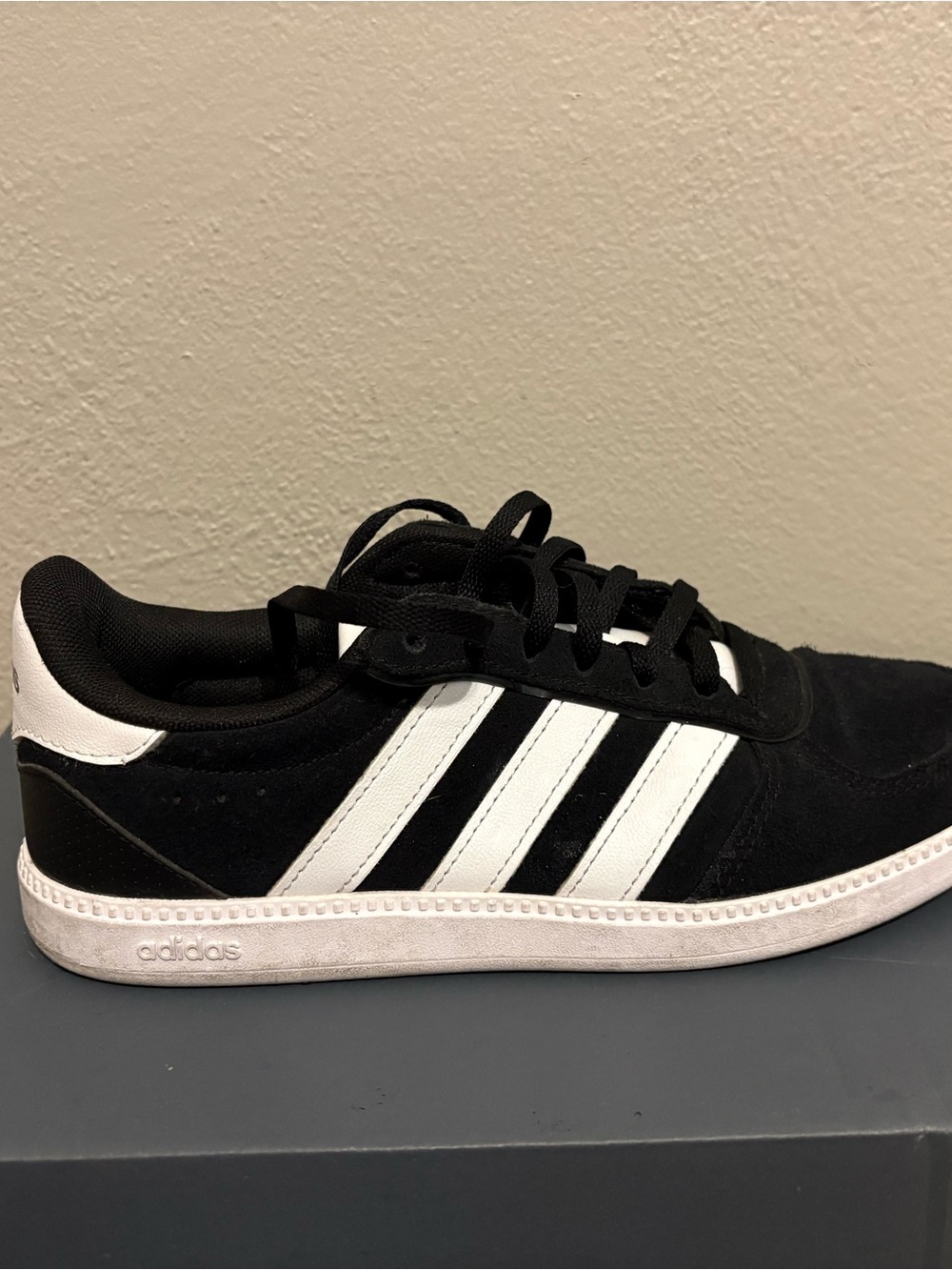 adidas Black & White Low-Top Sneaker with 3 Stripes